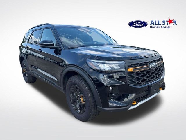 2026 Ford Explorer Tremor in Black Metallic — front three-quarter view