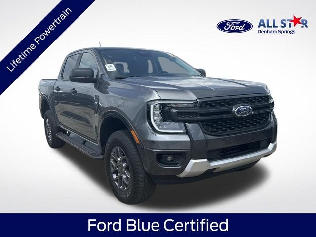 2024 Ford Ranger XLT in Gray Metallic — front three-quarter view