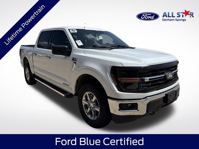2025 Ford F-150 XLT in Oxford White — front three-quarter view